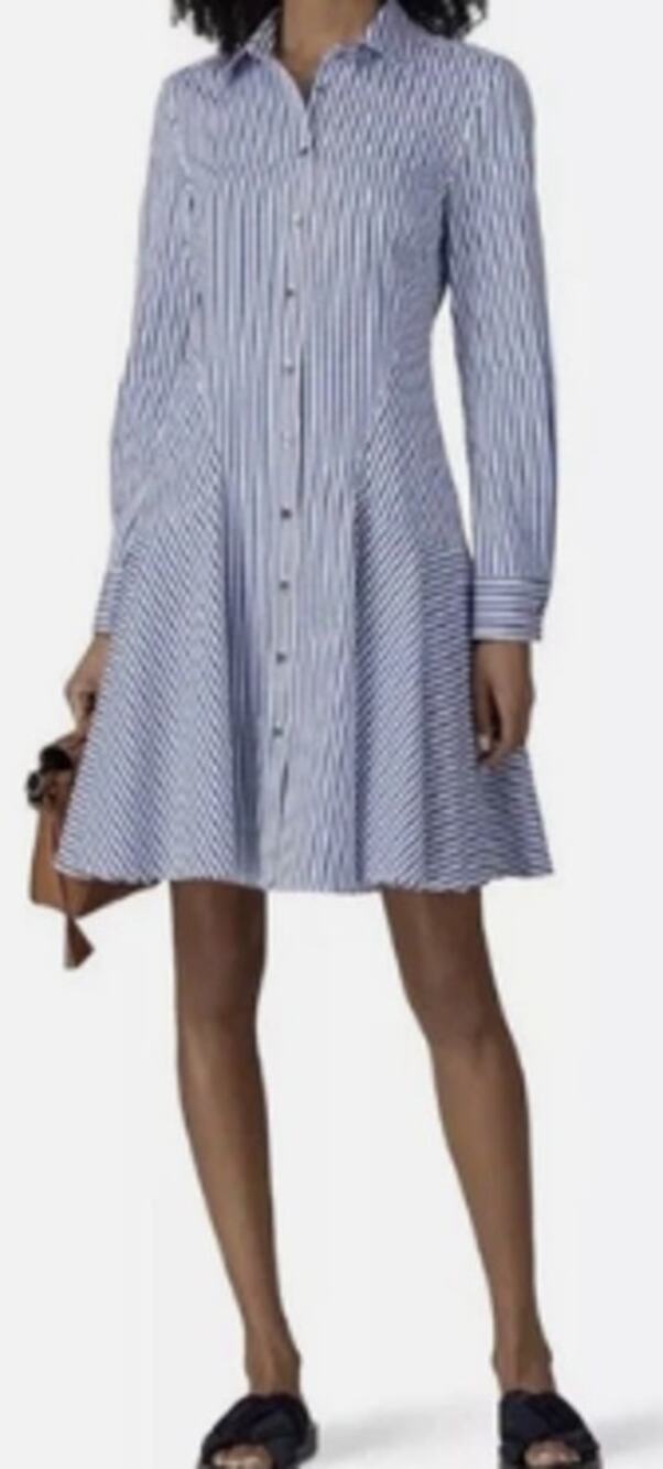 Derek Lam Collective Blue Pinstripe Button Front Shirt Dress sz 40 IT / 4 US